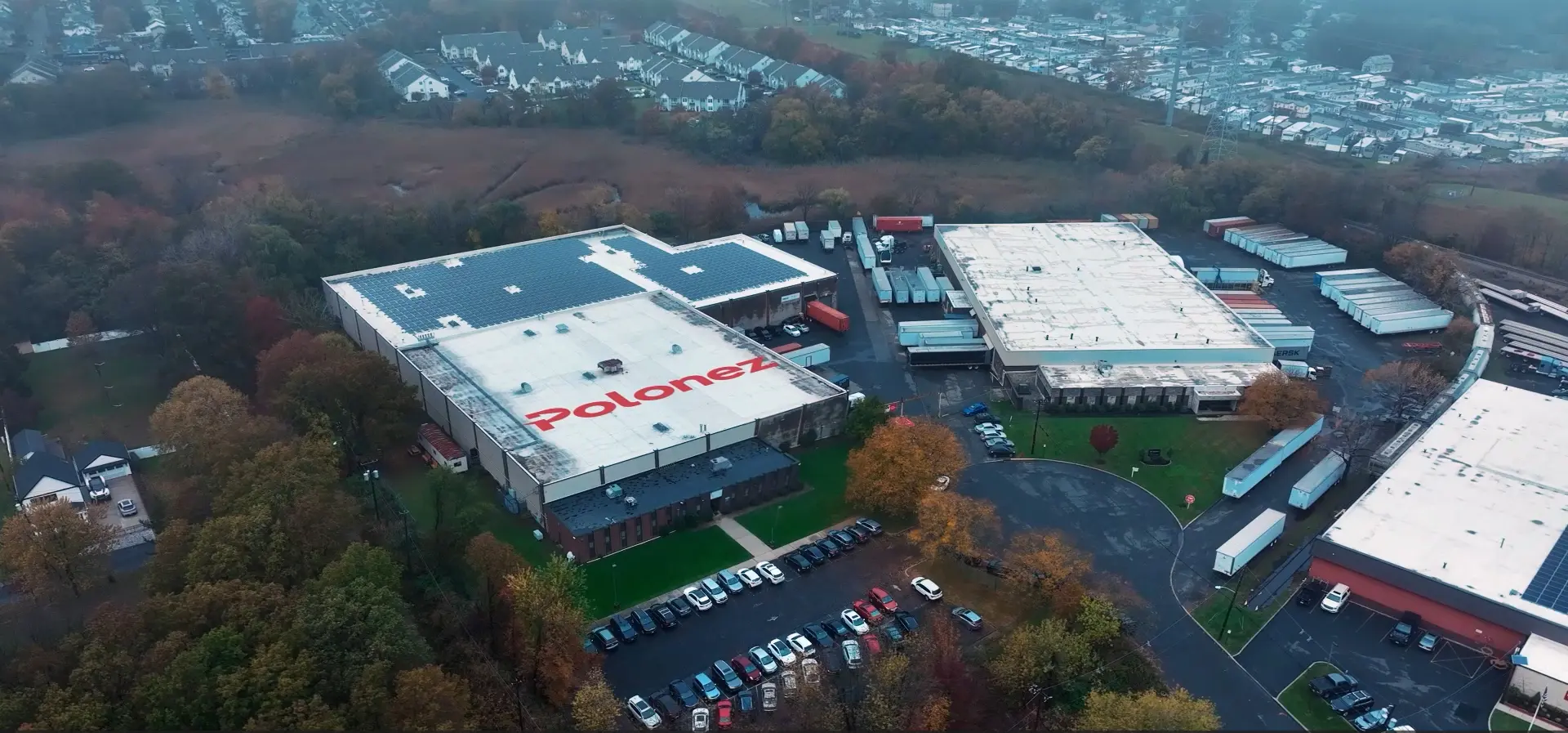 Aerial view of the Polonez Express logistics facility